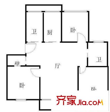 金楊路750弄小區(qū)戶型圖戶型圖 3室2廳2衛(wèi)1廚