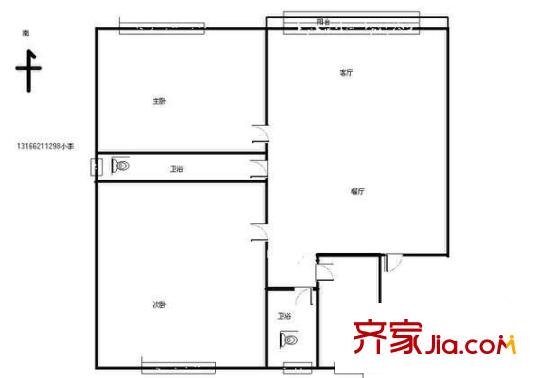 建新公寓 2室 户型图