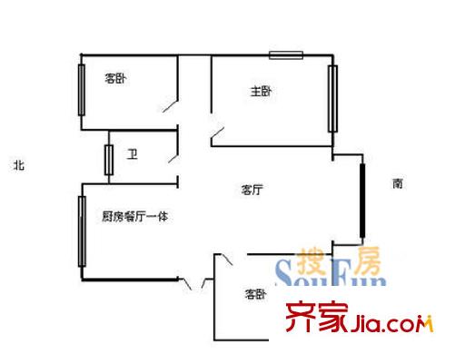 双城路2弄小区户型图上海 双城路2弄 户型图 3室1厅1卫1厨