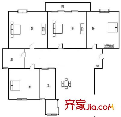羅山怡景苑 4室 戶型圖