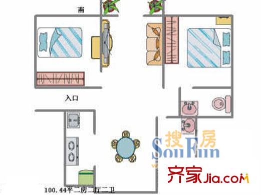 金榜世家五期户型图上海 金榜五期 户型图 2室2厅2卫1厨