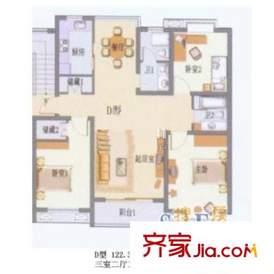 金榜世家五期户型图上海 金榜五期 户型图 3室2厅2卫1厨