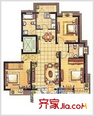 金榜世家五期户型图上海 金榜五期 户型图 3室2厅2卫1厨