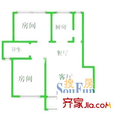上海 錦麗新苑2室 戶型圖