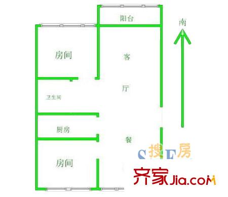 上海 錦麗新苑2室 戶型圖