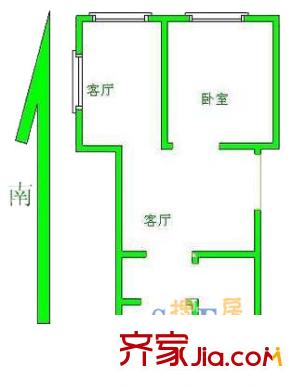 上海 錦麗新苑1室 戶型圖