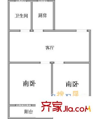 沧源小区户型图211 户型图 2室1厅1卫1厨