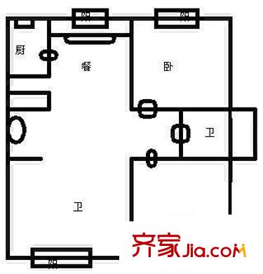 沧源小区 3室 户型图