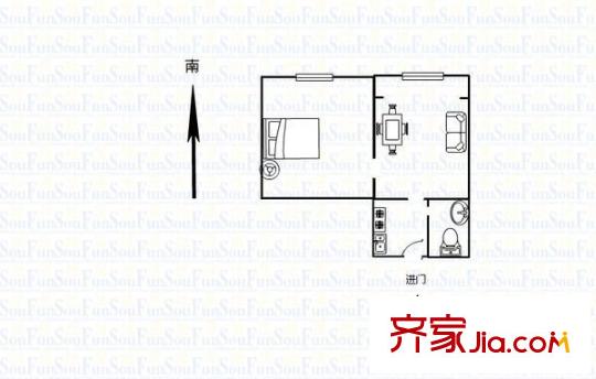 海高二村戶型圖戶型圖 1室1廳1衛(wèi)1廚