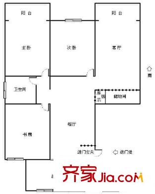 東錦苑戶型圖戶型圖 2室2廳1衛(wèi)1廚