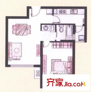 東錦苑戶型圖戶型圖 1室1廳1衛(wèi)1廚