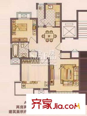 保利金爵公寓戶型圖A型戶型圖 2室2廳1衛(wèi)1廚
