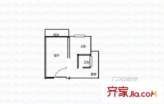 金沁苑戶型圖戶型圖 1室1廳1衛(wèi)1廚