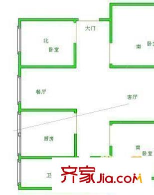 金沁苑戶型圖戶型圖 3室1廳1衛(wèi)1廚