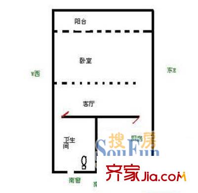 化工小区户型图户型图 1室1厅1卫1厨