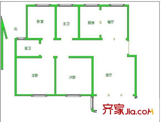 大灣名苑戶型圖戶型圖 3室2廳2衛(wèi)1廚