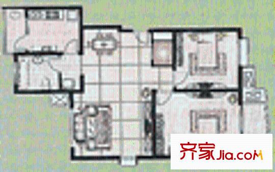 由由新邸戶型圖2室2廳1衛(wèi)1廚