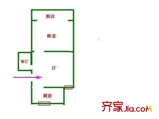 桃林一小區(qū) 1室 戶型圖