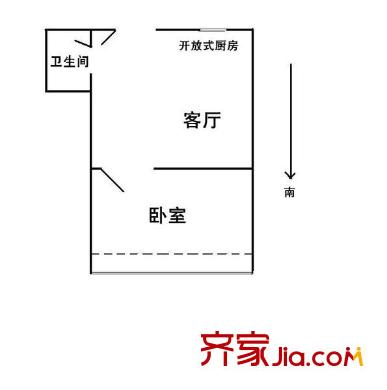 桃林一小區(qū) 1室 戶型圖