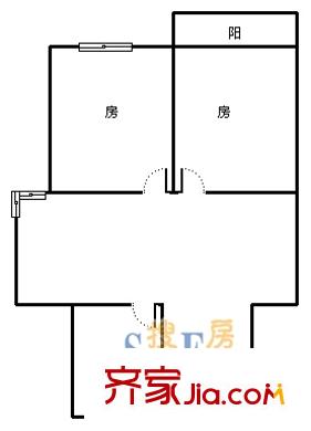 上海 罗阳二村 2室 户型图