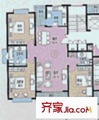 帆升公寓户型图3室2厅2卫1厨