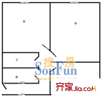 上海 雙峰小區(qū) 3室 戶型圖