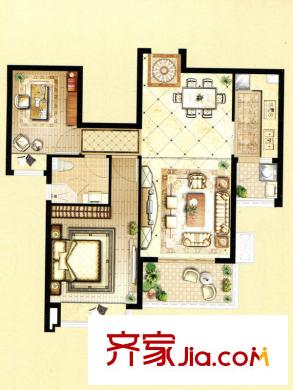 合景叠翠峰户型图户型图 1室1厅1卫1厨