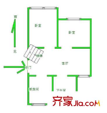 上海 龍溝新苑2室 戶型圖