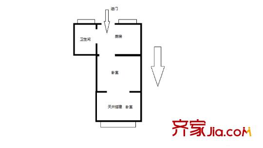 德州二村 1室 戶型圖