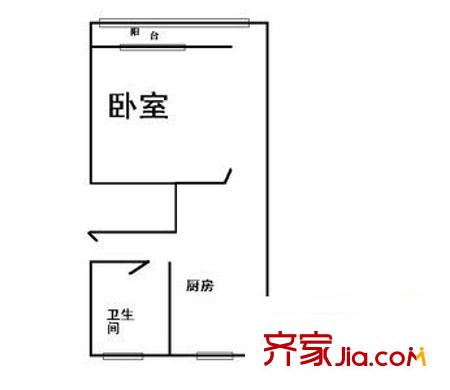 濰坊五村戶型圖戶型圖 1室1廳1衛(wèi)1廚