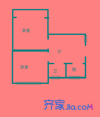 金橋新村一街坊 1室 戶型圖