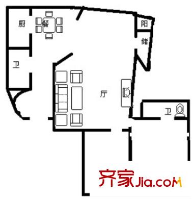 上海 虹桥中洋公寓 户型图