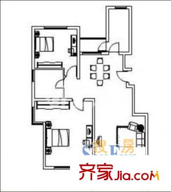 大上海国际花园侨亨园户型图上海 大上海国际花园乔亨园 户型图 2室2厅1卫1厨