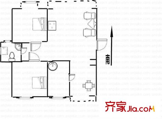 建中路126弄小區(qū)戶型圖 戶型圖 2室2廳2衛(wèi)1廚