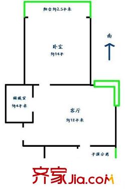龙柏四村户型图户型图 1室1厅1卫1厨
