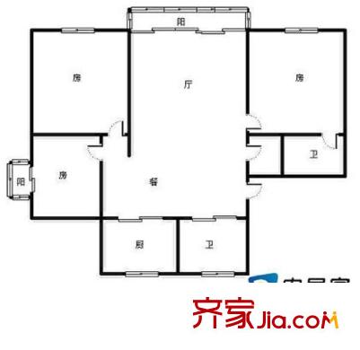 南苑二村户型图户型图 3室2厅2卫1厨