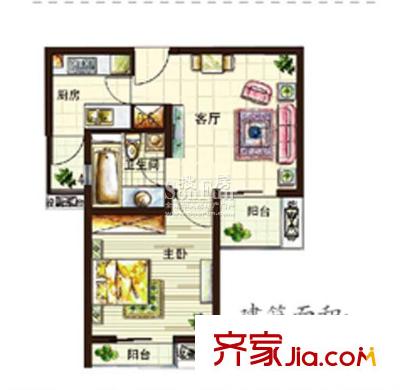 嘉城户型图户型图2 1室1厅1卫1厨