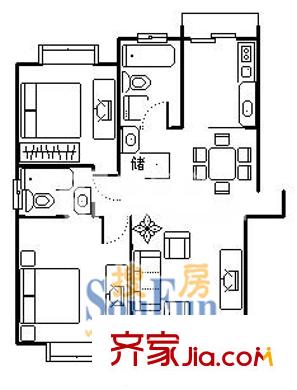 上海 海德公寓 户型图