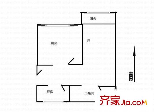 金順佳苑 1室 戶型圖