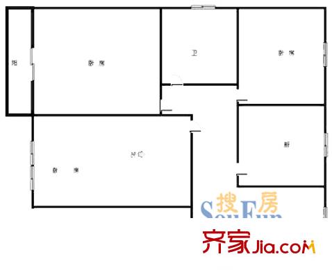 上海 紅楓苑3室 戶型圖