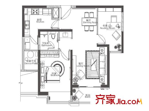 仁恒森蘭雅苑三期銘寓AⅡ 2室2廳1衛(wèi)1廚