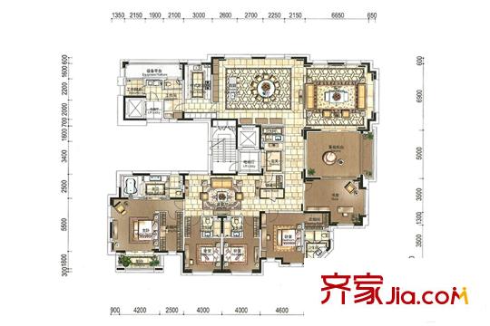 仁恒森蘭雅苑三期G戶型 6室3廳5衛(wèi)1廚