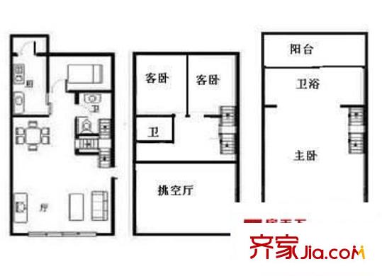張江湯臣豪園一期 4室 戶型圖