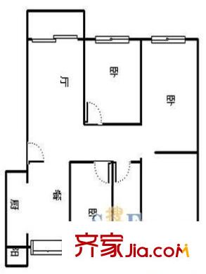 張江湯臣豪園一期 3室 戶型圖