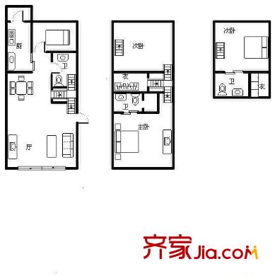 張江湯臣豪園一期 4室 戶型圖