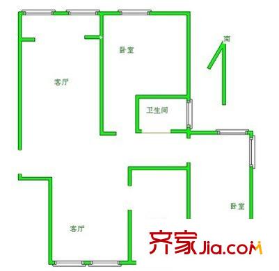 加盟圣藍(lán)苑 2室 戶型圖