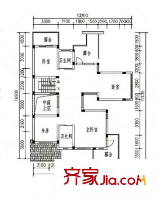润和苑户型图户型图 4室3厅3卫1厨