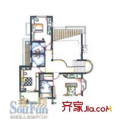 润和苑户型图G型二层户型图 3室1卫