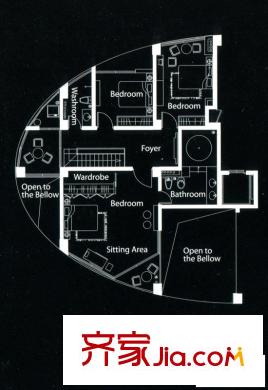 墅外戶型圖D戶型圖 3室2廳3衛(wèi)1廚