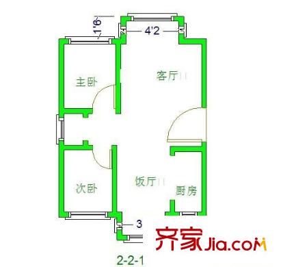 江南清漪園 2室 戶型圖